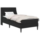 vidaXL Bedframe met matras, zwart, 90 x 200 cm, fluweel