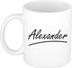 Bellatio Decorations Alexander Naam koffiemok - beker - met sierlijke letters - wit