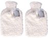 DID Bouillotte - 2x - avec housse peluche souple - blanc - 2L