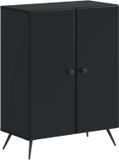 vidaXL Badkamer Opbergkast BREDA Zwart 59,5 x 31 x 80 cm Bewerkt hout