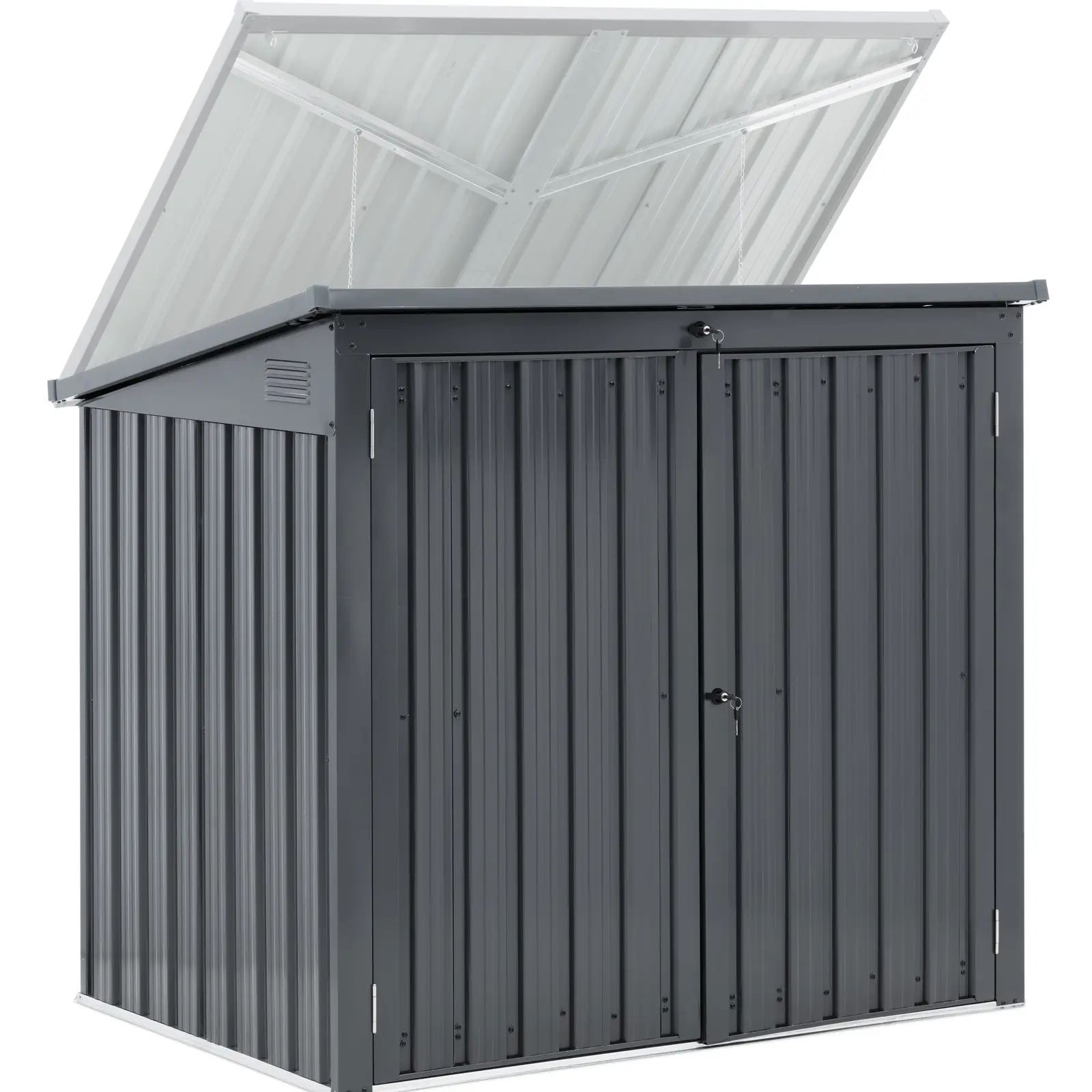 Uniprodo Metalen vuilnisbak - 2 bakken (240 L) - afsluitbaar