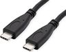 ROLINE USB 3.2 Gen 2 kabel, met PD, C-C, M/M, 4K UHD-1, 10Gbit/s, Emark, 100W, zwart, 1 m
