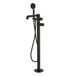 Hudson Reed Lune Mitigeur bain douche îlot - Avec design cannelé moderne - Laiton Noir