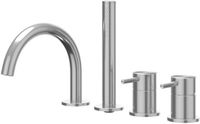 IVY Concord Badrandcombinatie 4-Gats Mengkraan met Draaibare Uitloop en Uittrekbare Handdouche - Geborsteld RVS 316