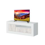 Avilia TV-kast met 2 deuren en opbergvakken – met geïntegreerd kabeldoorvoergat, MDF, 42 x 139 x 53 cm, wit