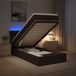 Prolenta Maison Exclusive - Lit Ottoman avec matelas et éclairage LED, couleur marron foncé, 90 x 200 cm, revêtement en tissu