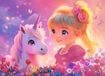 Prinses met Eenhoorn Puzzle 100 Stukjes