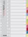 Office Products Tabbladen, 11-gaats, 12-delig, grijs-assorti, karton, A4