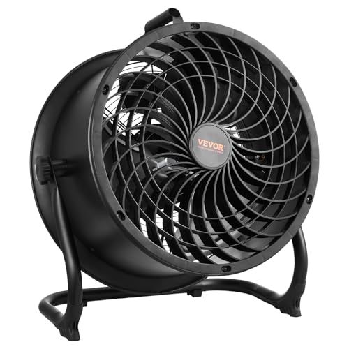 VEVOR 14-inch Vloerventilator, 3 Snelheden, 360° Verstelbare Kanteling, Industriële Ventilator met Hoge Snelheid