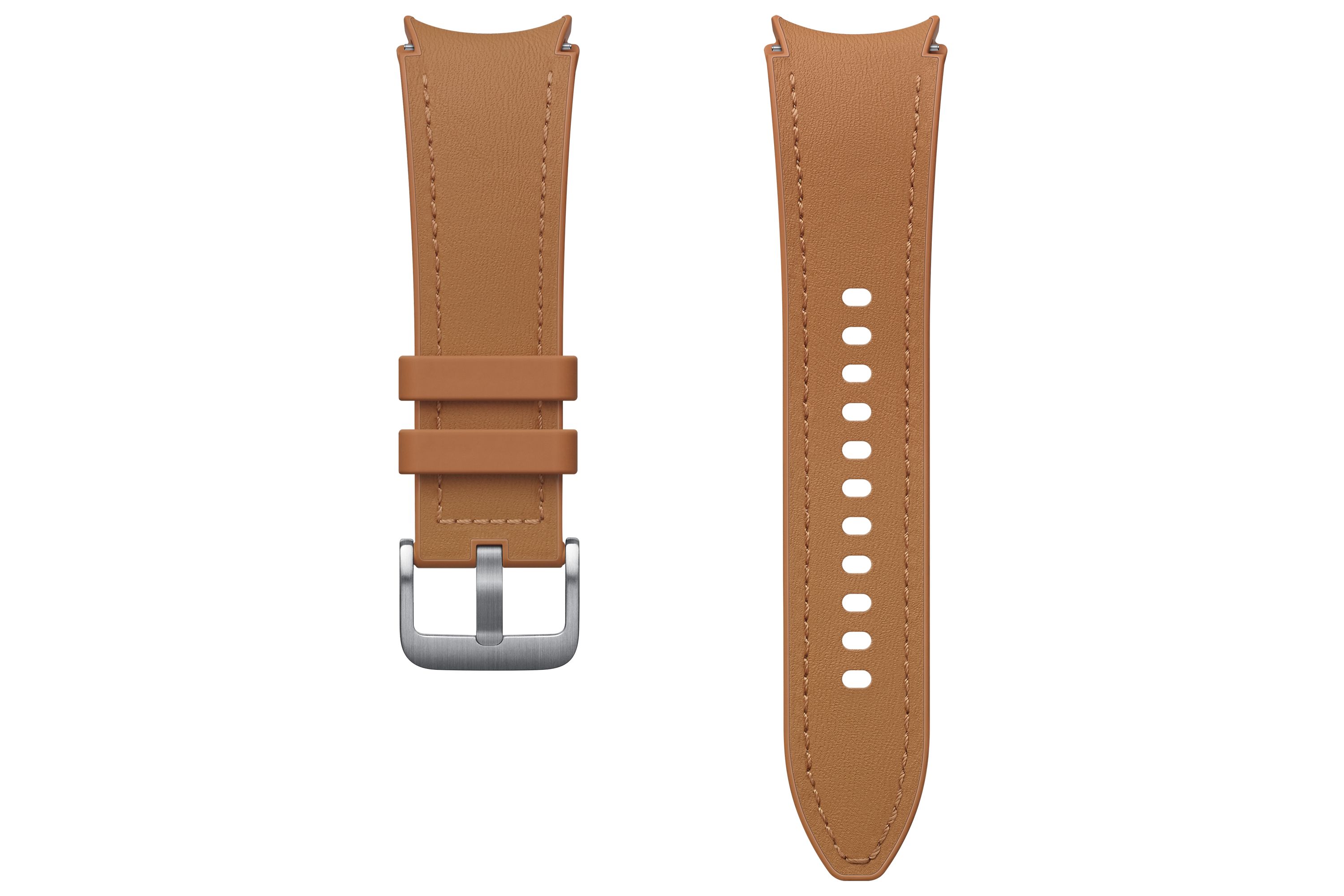 Samsung Watch 6 Band - Brown Fluoroelastomer & Vegan Leather - Sweat Resistant