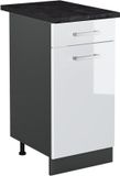 Vicco Keukenonderkast R-Line, Wit Hoogglans/Antraciet, 40 cm