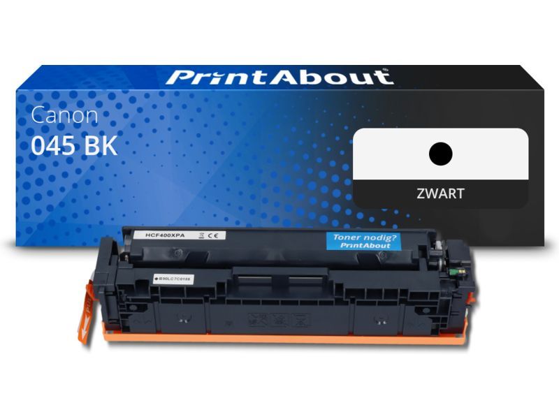 PrintAbout Toner 045 BK Zwart geschikt voor Canon