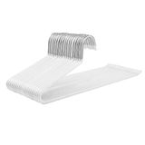SONGMICS Broekhanger, metaal, 20 stuks, anti-slip, 38 cm | Hangers, gemaakt van Ø 5 mm draad, gecoat met PVC kunststof, verchroomd, wit, PATIYA Collectie CRI004WT-20