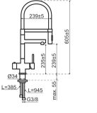 Selsiuz kranen Selsiuz 351228 Push & Turn 3-in-1 XL Inox (RVS) met Combi (Extra) Boiler