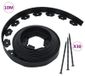 Bordure de gazon flexible - Bordure en plastique pour parterres de fleurs - 10 mètres x 5 cm - avec 30 piquets de sol - noir