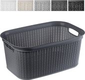 KADAX Wasmand, multifunctionele mand, 27 l, kunststof, zwart