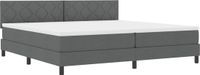 vidaXL Boxspring Bed met Hoofdeinde Donkergrijs Stof 200 x 200 cm