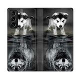 Beschermhoes Samsung Galaxy S21 Plus Beschermhoes van leer, motief: hond