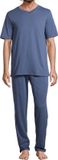 Schiesser Heren pyjama Night & Home blauw gestreept korte mouw 100% katoen maat L
