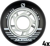 Nijdam Inline Skate Wielen Set - 72x24 mm - 4st - Black/Zwart