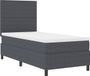 vidaXL Boxspringbed Donkergrijs en Wit 90 x 200 cm Corduroy stof