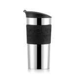 Bodum Travel Mug Thermosbeker van roestvrij staal, dubbelwandig, vaatwasmachinebestendig, 0,35 liter, zwart, 1 stuk (1 stuk)