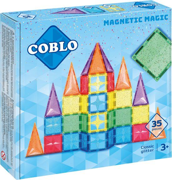 Coblo Classic Glitter 35 stuks - Magnetisch speelgoed - STEM speelgoed - 3+
