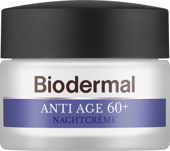 Biodermal Anti Age Nachtcrème 60+ - 50ml - Anti-Rimpel Nachtcrème met Niacinamide & Sheaboter