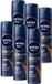 NIVEA MEN Deep Espresso Anti-Transpirant Deodorant Spray - 6 x 150ml