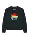 Watapparel Sweatshirt 'Retro Sunset Cat' lichtblauw / geel / donkerrood / zwart