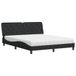vidaXL Lit avec matelas, velours, noir, 160x200 cm