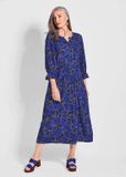 Goldner Jurk Soepelvallende viscose jurk met V-hals