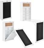 en.casa Klaptafel eettafel voor wandmontage met krijtbord wit