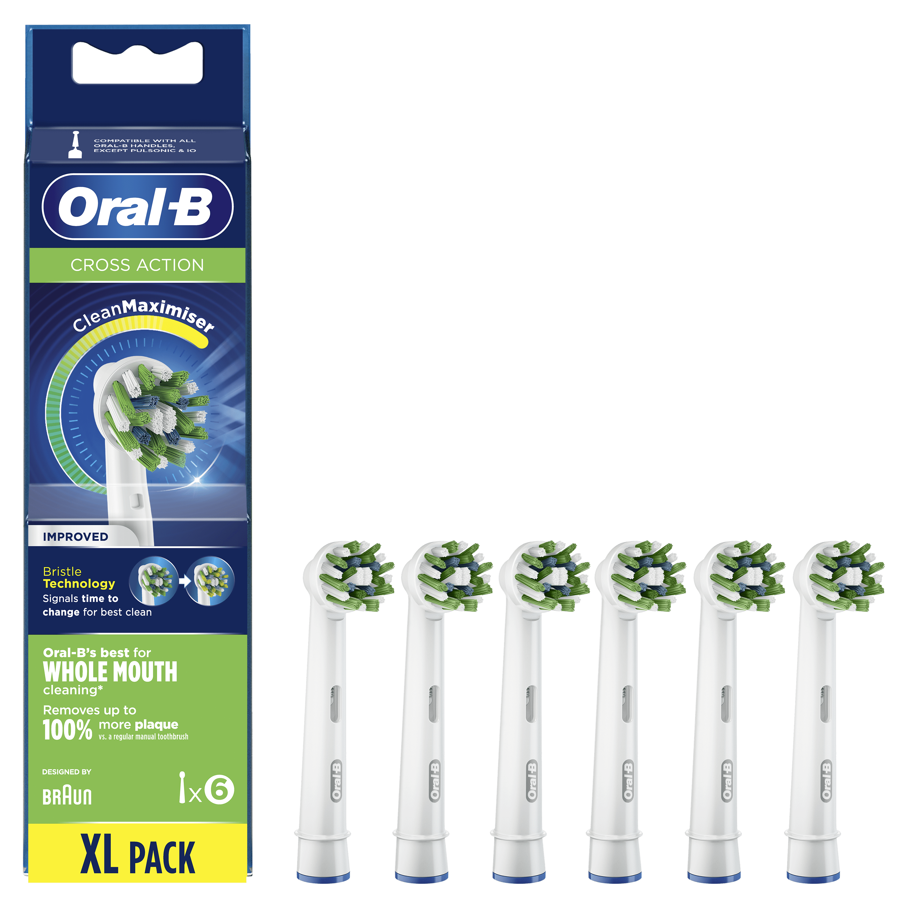 Oral-B CrossAction Opzetborstel Met CleanMaximiser-technologie, Verpakking Van 6 Stuks