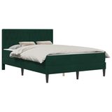 vidaXL Bedframe met matras Donkergroen 120 x 200 cm Fluweel