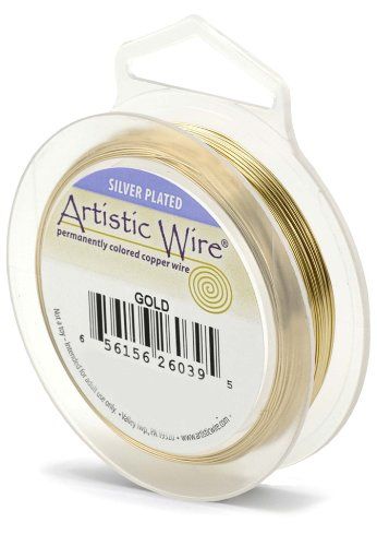 Artistic wire Verzilverd aanslagbestendig gekleurd koper ambachtelijke draad, goud, 18 gauge/1 mm