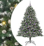 vidaXL Sapin de Noël artificiel Vert 210 cm PVC et Plastique et Acier