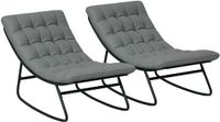 Outsunny Schommelstoelset Polyester 64x101x71cm Donkergrijs