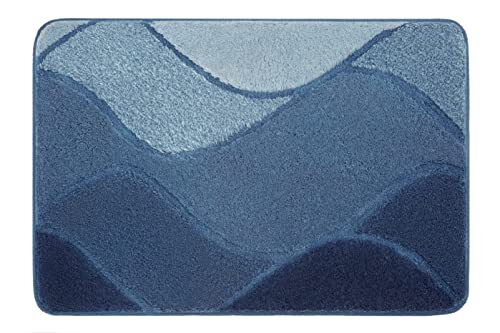 KLEINE WOLKE Badmat Fiona, kleur: Iceblue, materiaal: 100% polyacryl, afmetingen: 55x 65 cm