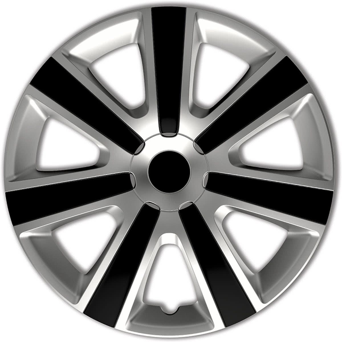 AutoStyle Wieldoppen Set VR 15 Inch Silver/Black - Zwart