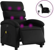 vidaXL Massagestoel verstelbaar elektrisch kunstleer zwart