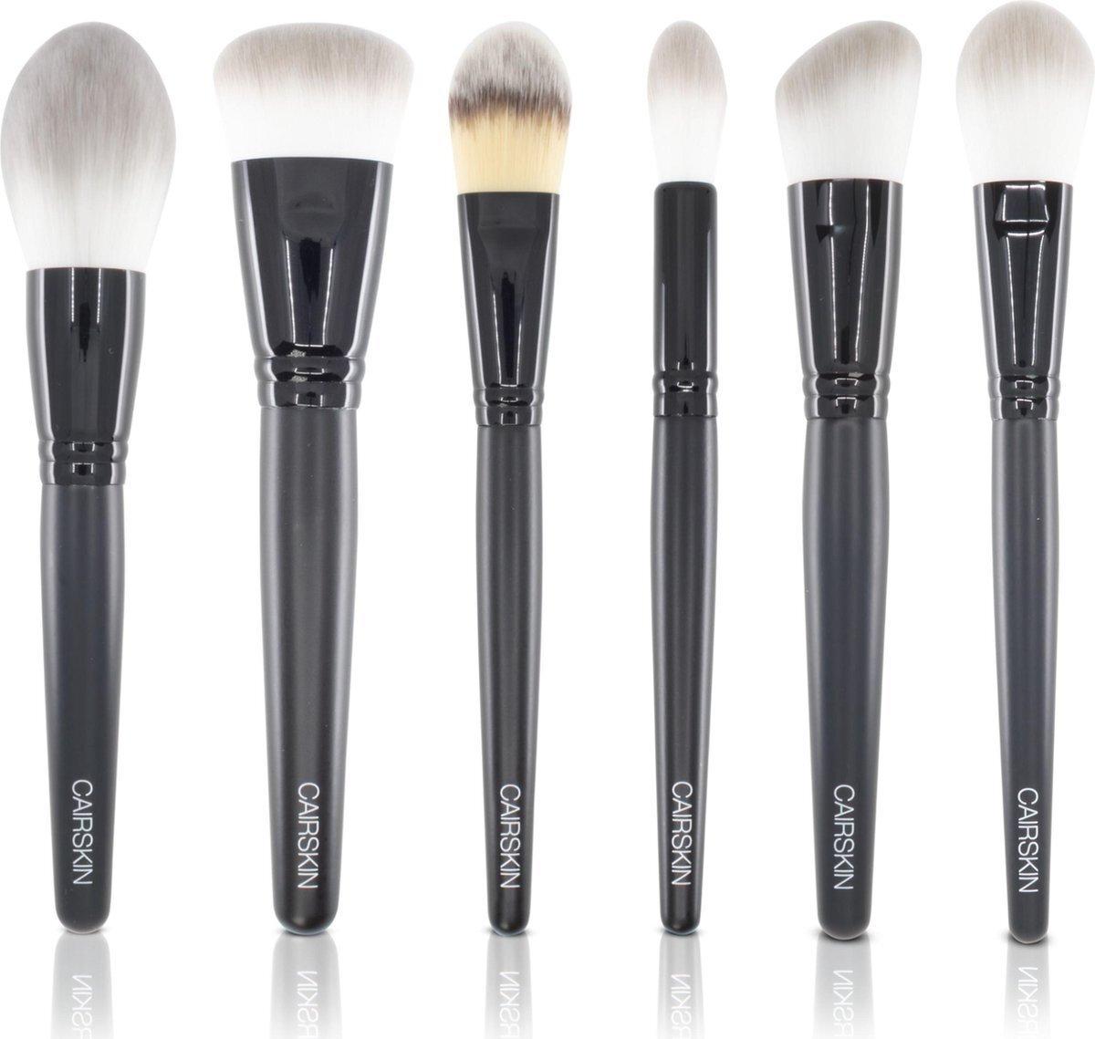 Cairskin Premium Fuse Full Face 6 Professional Brushes For Foundation, Powder, Blush, Highlighter and Contouring, Visagie Kwastenset - Makeup Kwasten