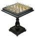Italfama Table d'échecs exclusive avec plateau en bronze et pièces "Empire romain" plaquées or 24 carats