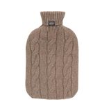 Fashy Warmwaterkruik gebreide hoes kasjmier bruin 2 L