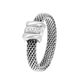 Lucardi Dames Ring mesh met kristal - Ring - Cadeau - Staal - Zilverkleurig