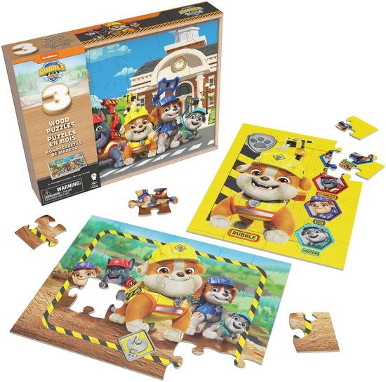 Top1Toys Spin Master Rubble & Crew Houten Puzzel 3x24 Stukjes
