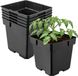 GARRONDA Set van 5 vierkante kunststof bloempotten met drainagegaten voor tuin (Zwart, 14 x 14 x 14 cm)