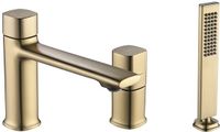 Laveo Tores - Badafsluiter - 3-Gaten - Geborsteld Goud - Keramische Kop