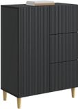 vidaXL Dressoir met lade Zwart 66 x 34,5 x 90 cm Bewerkt hout