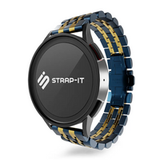 Huawei Watch GT 3 Pro 43mm duo stalen schakel band (bleu/or)